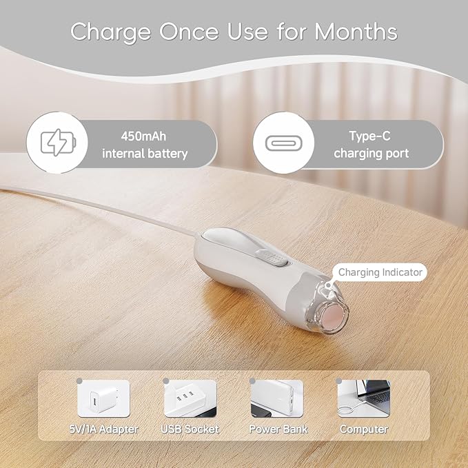 Baby Nail Trimmer Electric, 15 in 1 Baby Nail Clippers for Gentle Nail Care, Rechargeable Baby Nail File Electric with Light &15 Grinding Pads for Infant Toddler, Grey