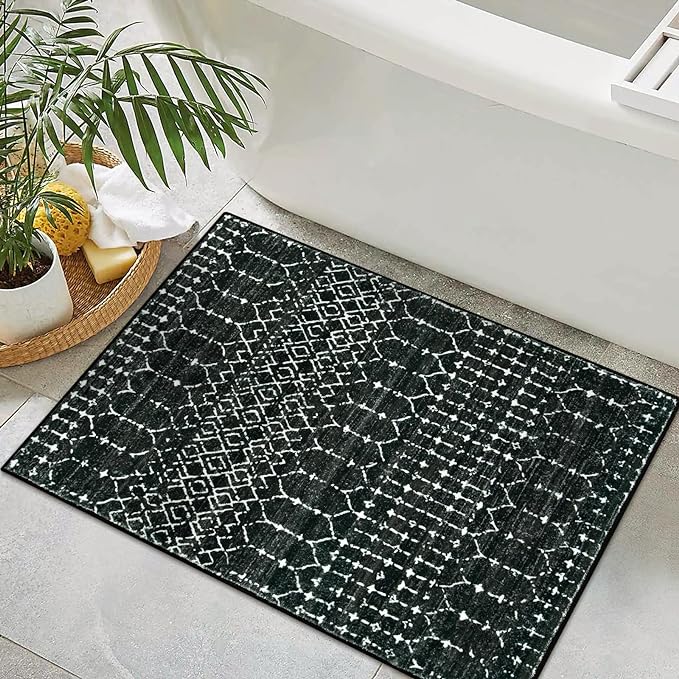 Lahome Moroccan Entry Rug 2x3, Non-Slip Washable Front Indoor Door Mat Rubber - Image 5