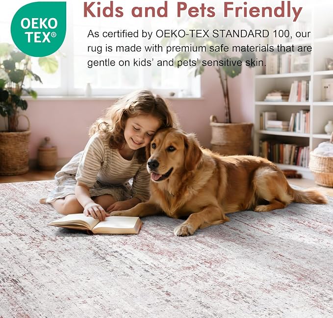 2x6 Ft Washable Runner Rug, Non-Slip Low Pile Hallway Kitchen Area Rug - Image 5