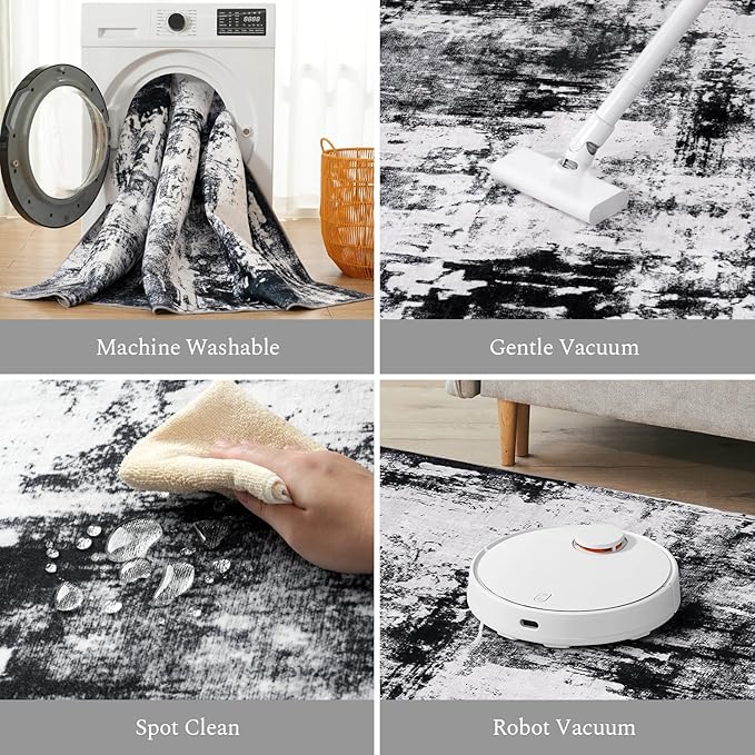 Rugflix 6x9 Area Rugs for Living Room, Washable Large Rug Stain-Resistant Low - Image 4