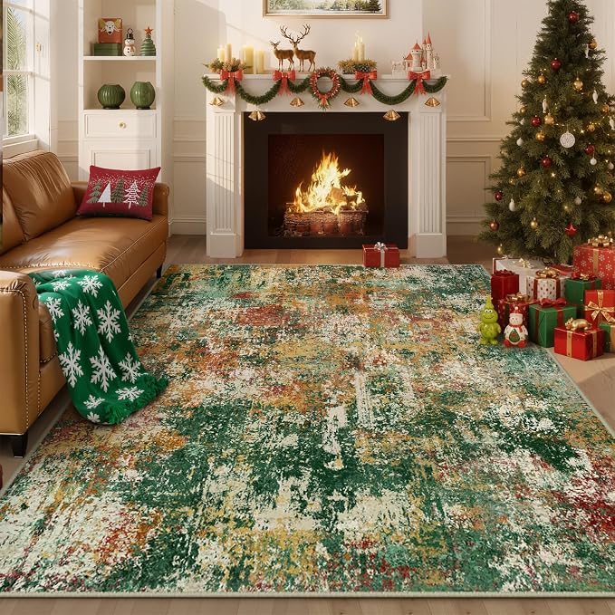 RELEANY Washable Area Rugs 8'x10' Non-Slip Modern Abstract Soft - Image 8