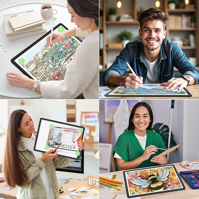 KOBAIBAN A3 Magnetic Light Box with Bag, Rechargeable Diamond Art Light Board with Side Physical Buttons, 3 Color Light Modes Super Bright Light Pad Light Table for Tracing, Drawing, Sketching (Black)