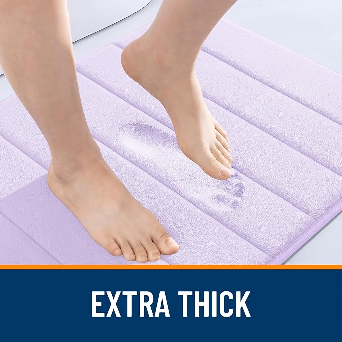 OLANLY Memory Foam Bath Mat 34x21, Super Soft Absorbent Bathroom Rugs, Quick Dry - Image 6
