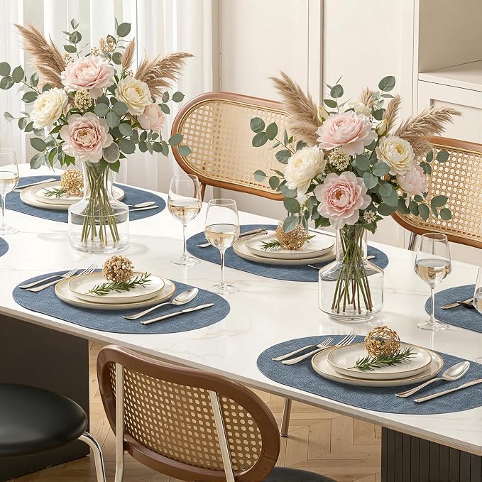 Placemats Set of 8, 11.8 x 17 Inch, Waterproof Wipeable Reversible PU Placemat - Image 9