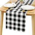 Buffalo Plaid Table Runner Black and White 14W x 60L, 1 Piece | Waterproof by Hiasan