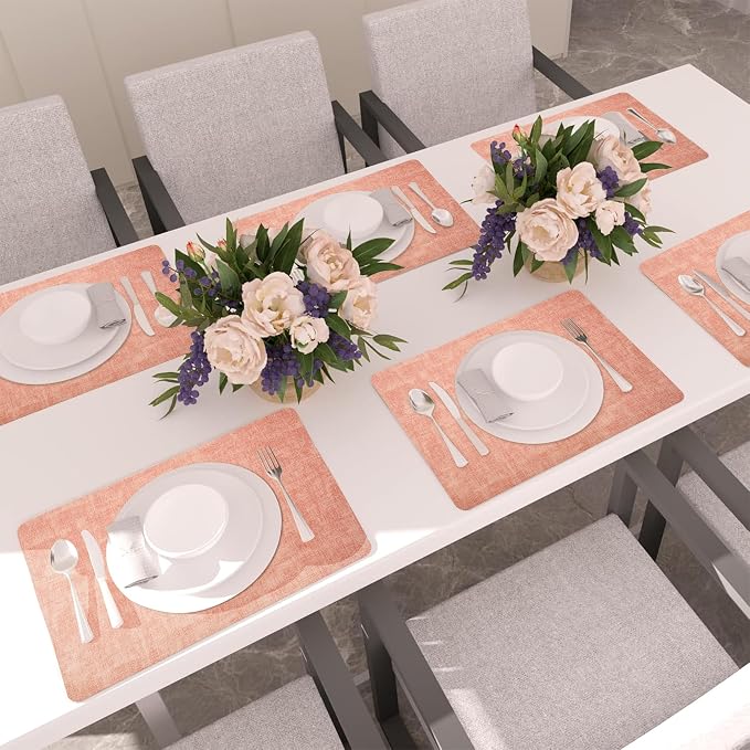 Maxpearl Faux Leather Placemats Set of 4, Suitable - Image 8