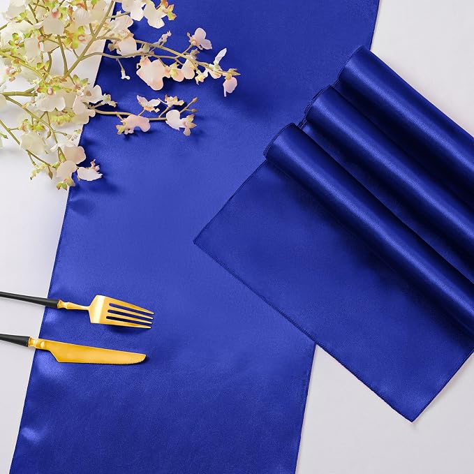 Horbaunal 2 Pack Royal Blue Satin Table Runner 12 x 108 Inch | Smooth Table - Image 5