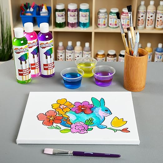 Colorations LW18 Liquid Watercolor Paint, 8 fl oz, Set of 18, Non-Toxic, Painting, Kids, Craft, Hobby, Fun, Water Color, Posters, Cool effects, Versatile, Gift