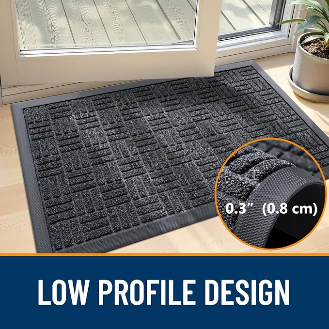 OLANLY Front Door Mat Outside Entrance 47x23, Heavy Duty Sturdy Natural Rubber - Image 4