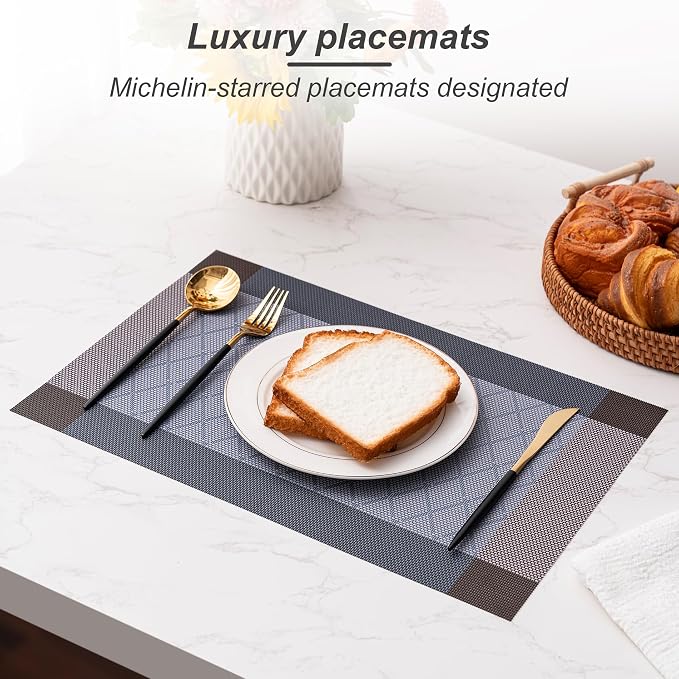 Placemats Set of 4 Washable Indoor | Outdoor Vinyl Place Mats - Image 6