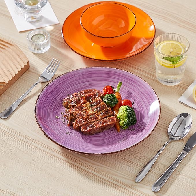 vancasso Bonita 10.5 Inch Ceramic Dinner Plates Set of 6, Warm Colors | - Image 5