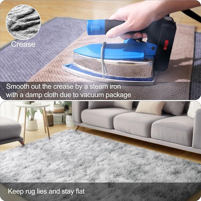 qulint Small Rugs for Bedroom, Fluffy 2x3 Area Rug for Besides Soft Shag Fuzzy - Image 5