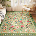 5x7 Area Rugs for Living Room Vacuum-Friendly Machine Washable Area Rug Flower by meejou