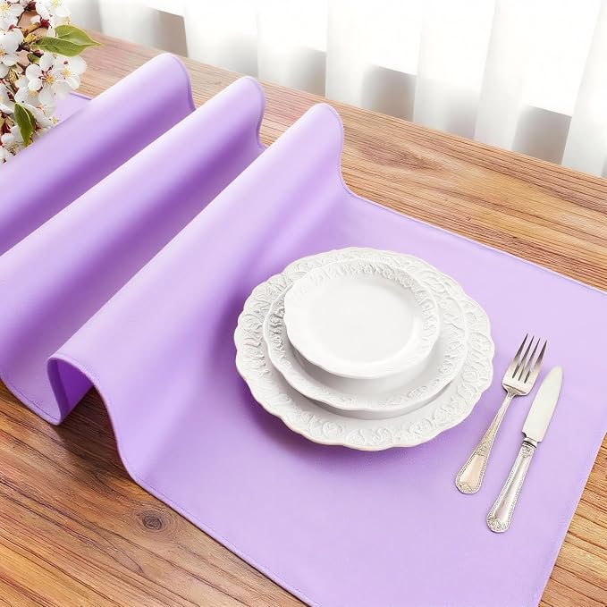FOLINS&HOME Lavender Waterproof Decorative Table Runner 48 Inches Long | 210GSM - Image 3