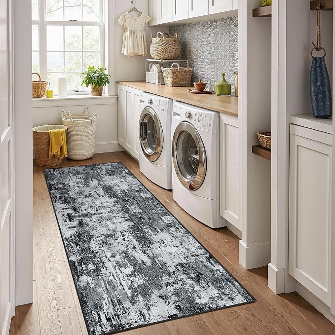 RELEANY Washable Area Rugs 2'x10' Non-Slip Modern Abstract Soft - Image 4