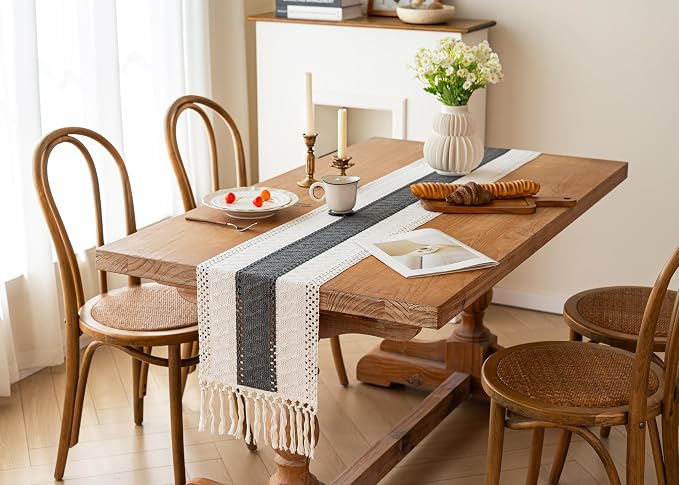 Farmhouse Table Runner for Home Decor 12x48 Grey Fall Home Decor | 48 Inches - Image 8