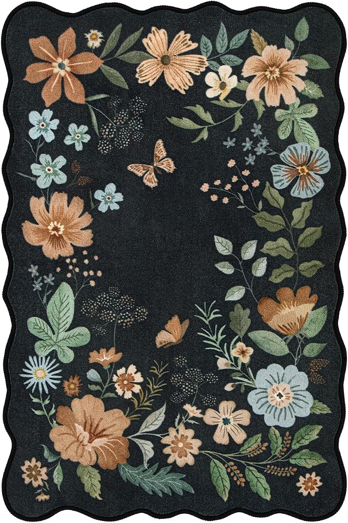 Lahome Floral Entryway Rug, 2X3 Washable Kitchen Rug Ultra-Thin, Non-Slip Soft - Image 8