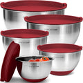 Premium Mixing Bowls With Airtight Lids Set, Thicker Stainless Steel Mixing by PriorityChef