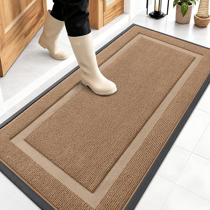 OLANLY Front Door Mat Indoor Outdoor Entrance, Waterproof All-Season, by OLANLY