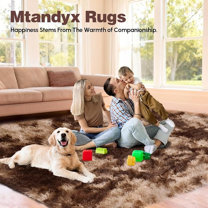 6x9 Rugs for Living Room, Rugs for Bedroom, Plush Fluffy Carpet, Non-Slip - Image 4