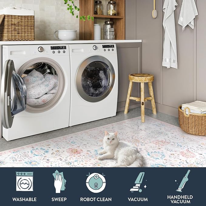 Lahome Flavie Soft Nursery Rug, Washable Area Rugs 5x7 - Image 5
