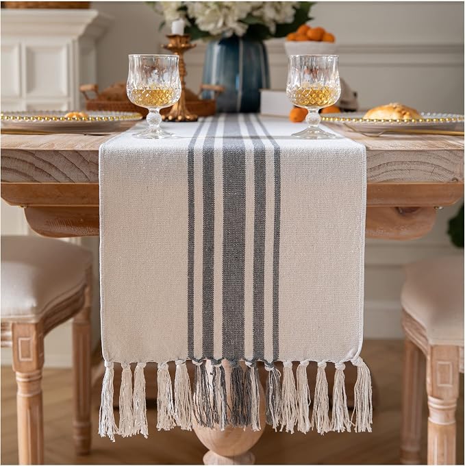 Boho Table Runner for Modern Farmhouse Decor, Dining Table décor 13 x 60 Inch by Caflife