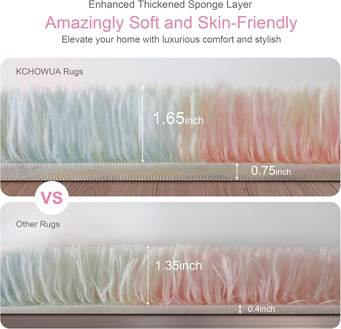 KICHOWUA Thick Area Rug 6x9 Unicorn Fluffy Shag - Image 3