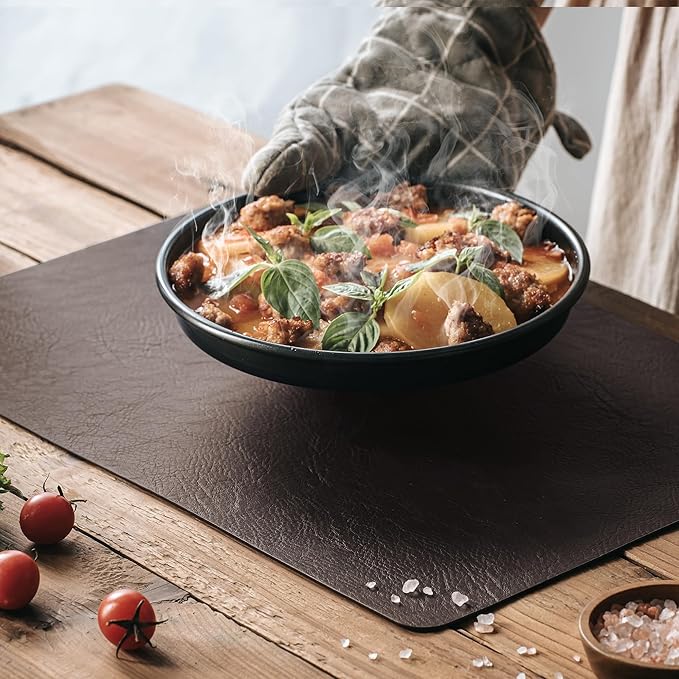 Placemats Set of 4, DOLOPL Reversible Dual-Color Faux Leather Place Mats - Image 4