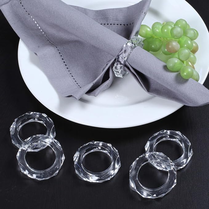 ALPHA Living HOME Transparent Acrylic Napkin Rings - Image 3