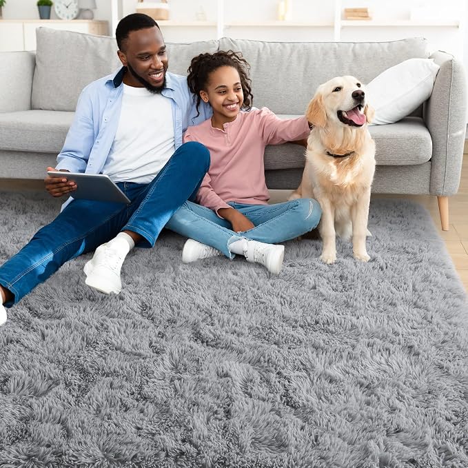 YJ.GWL Area Rugs for Living Room Bedroom, 3x5 Machine Washable Small Grey - Image 2