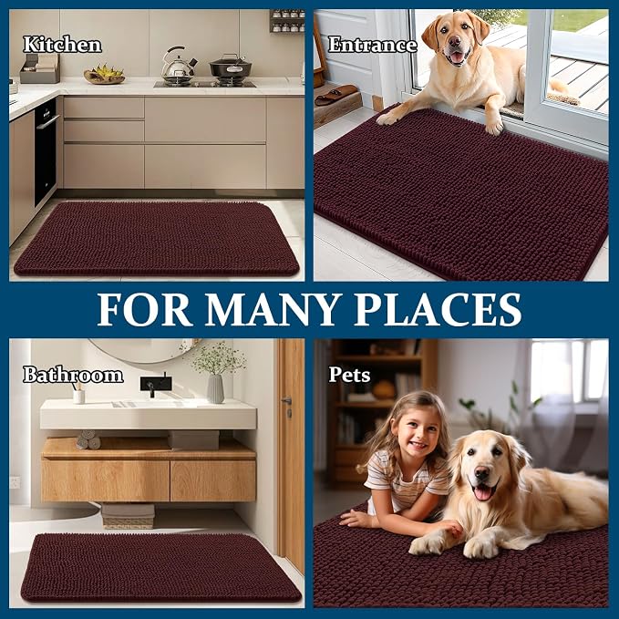 OLANLY Dog Door Mat for Muddy Paws 59x32, Absorbs Moisture and Dirt, Absorbent - Image 8