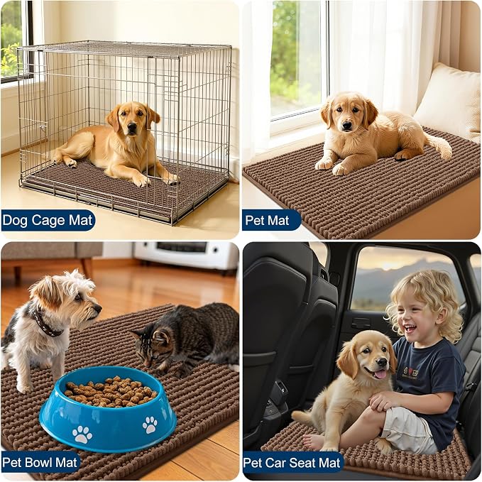 OLANLY Dog Door Mat for Muddy Paws 47x17, Ultra Absorbent Chenille Mud Doormat - Image 7