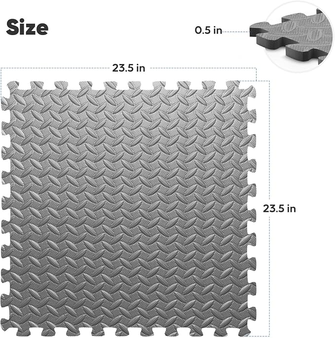 36 Pack Home Gym Mat, Puzzle Exercise Mat, EVA Interlocking Foam Floor Tiles - Image 2