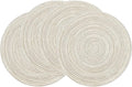 SHACOS Round Braided Placemats Set of 4 Washable Table Placemats Cotton by SHACOS