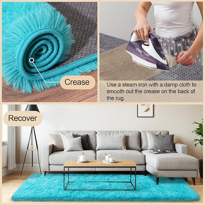 Mugorn 4x6 Rugs for Living Room, Large Fluffy Area Rugs for Bedroom, Soft - Image 4