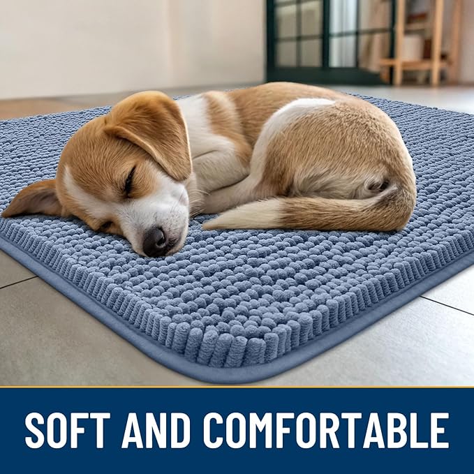 Smiry Dog Door Mat for Muddy Paws 30x20, Absorbent Dirt Trapper, Non-Slip - Image 2