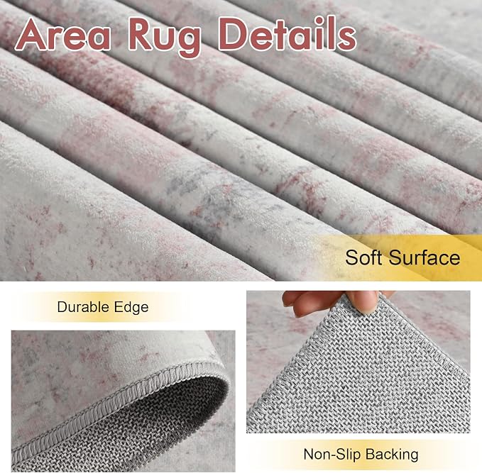 4x6 Ft Area Rugs for Living Room, Soft Non-Slip Washable Rugs Modern Abstract - Image 6