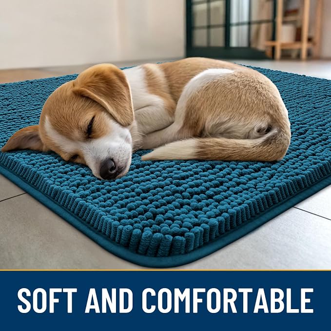Smiry Dog Door Mat for Muddy Paws 47x32, Absorbent Dirt Trapper, Non-Slip - Image 2