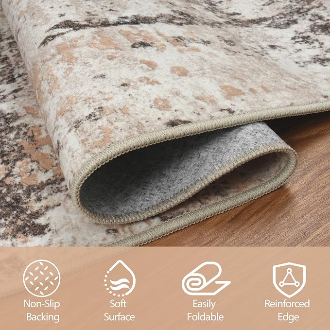 5x8 Area Rugs for Living Room Rug Washable: Abstract Rug for Dining Room - Image 4