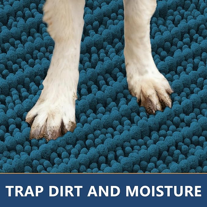 Smiry Dog Door Mat for Muddy Paws 30x20, Absorbent Dirt Trapper, Non-Slip - Image 4