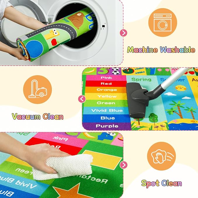 HOMORE Kids Rug, 9x12 Large Educational Rugs - Image 5
