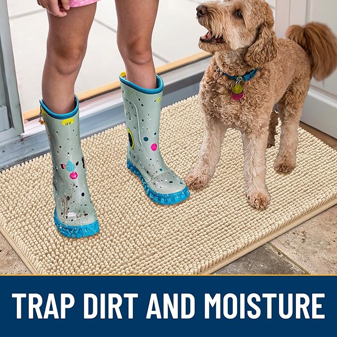 Smiry Dog Door Mat for Muddy Paws 54x24, Absorbent Dirt Trapper, Non-Slip - Image 3