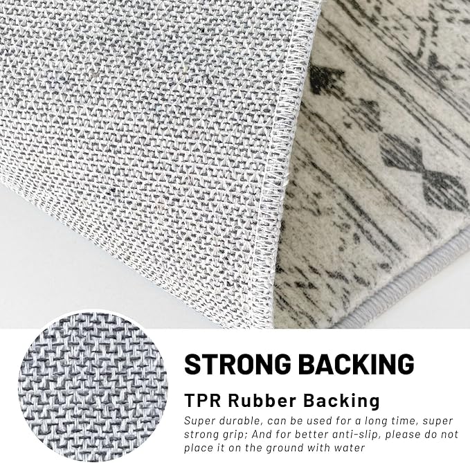KUTA Washable Non-Slip Rugs for Entryway 2x3, Ultra Soft Vintage Geometric - Image 7