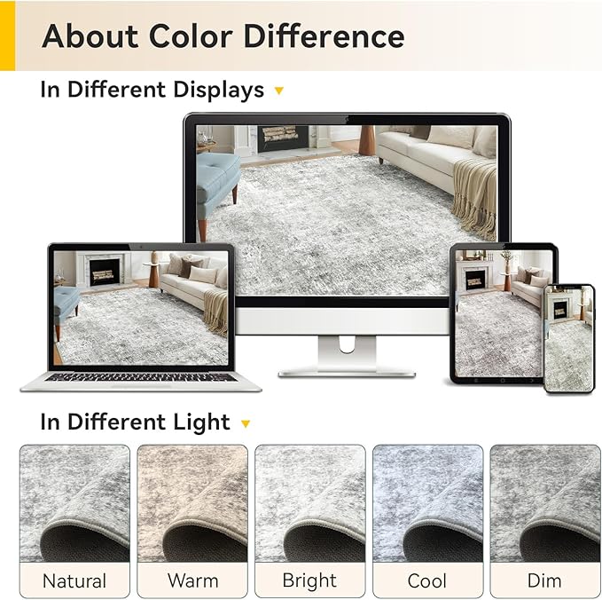 RELEANY Washable Area Rugs 2'x3' Non-Slip Modern Abstract Soft - Image 8