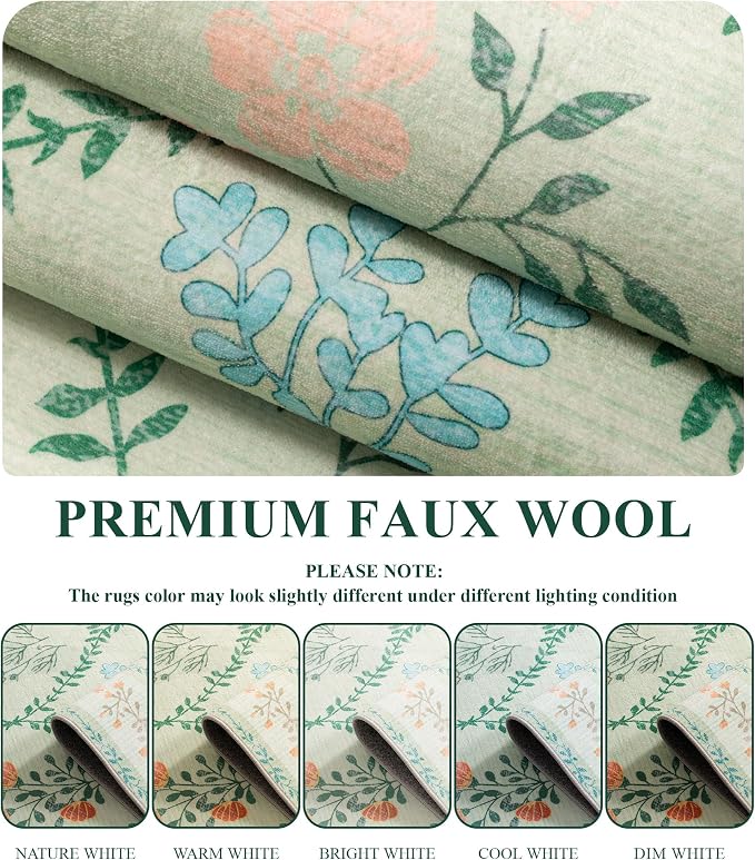 YIHOUSE Green Washable 6x9 Area Rugs - Image 7
