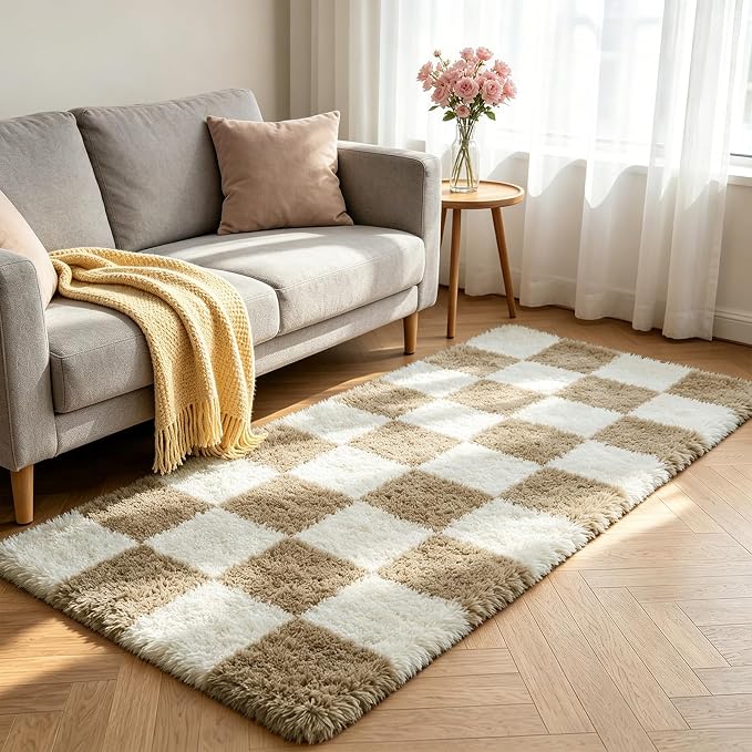 Shag Runner Rug for Bedroom Living Room 3x7 Upgrade Non-Slip Fluffy Soft - Image 2