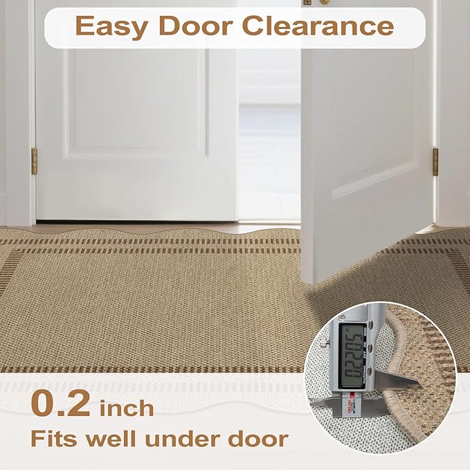 Easy Jute Outdoor Mats for Front Door, 2x3 Small Washable Kitchen Rugs - Image 6