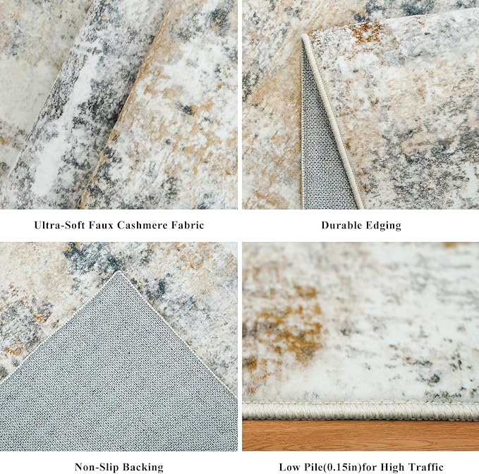 4x8 Washable Area Rug – Non-Slip Rubber Backed Indoor Rug - Image 5