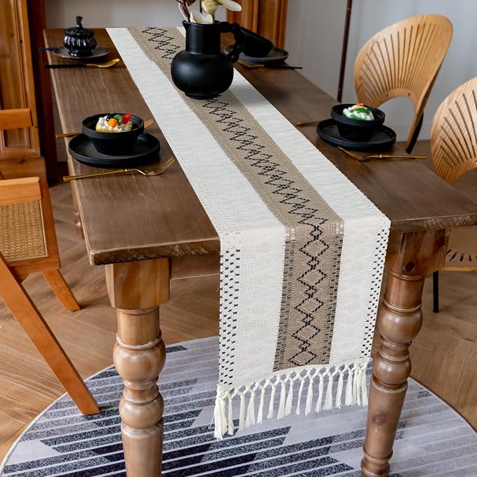 EMMTEEY Macrame Table Runner Boho Style 72 Inches Long, Scratch & Heat Resistant - Image 7