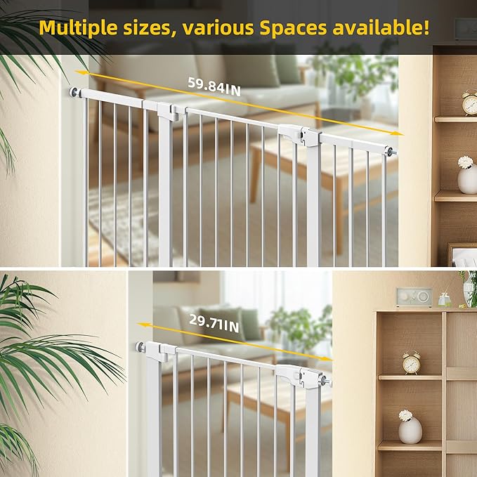 Easy Step Walk-Thru Baby Gate – Adjustable Safety Gate for Babies & Pets, Pressure Mount Kit, Includes Wall Cups & Extensions – 29.7 to 48.8W x 30.5H inches, CPC Certified